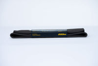 Folded black 800m THIGHBAND running phone holder with packaging.